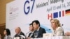 Japan's Environment Minister Akihiro Nishimura and Minister of Economy, Trade and Industry Yasutoshi Nishimura attend at a news conference of G7 Ministers' Meeting on Climate, Energy and Environment in Sapporo, Apr. 16, 2023, (Kyodo via Reuters) 