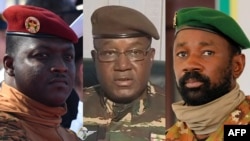 Ibrahim Traore, Abdourahamane Tiani et Assimi Goïta, les hommes forts des régimes militaires du Burkina Faso du Niger et du Mali.