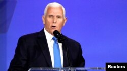 Cựu Phó Tổng thống Mỹ Mike Pence tại một sự kiện ở Nevada, 28/10/2023 (ảnh tư liệu, REUTERS/Steve Marcus)