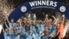 Les joueurs de Manchester City célèbrent leur titre en Ligue des champions obtenu à Istanbul le 10 juin 2023. 