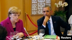 Rien ne va plus entre la Chancelière Angela Merkel et le président Barack Obama, suite aux nouvelles révélations d'espionnage des Etats-Unis (Photo Reuters)