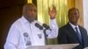 Si Laurent Gbagbo (à g.) a été acquitté de crimes contre l'humanité commis lors de la crise post-électorale de 2010-2011, il reste sous le coup d'une condamnation en Côte d'Ivoire pour le "braquage" de la Banque centrale des Etats d'Afrique de l'Ouest.