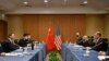 美国白宫国家安全顾问沙利文与中共中央政治局委员、中共中央外事办主任杨洁篪在意大利罗马的希尔顿酒店就乌克兰局势举行会谈。（2022年3月14日）