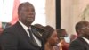 ARCHIVES - le président ivoirien Alassane Ouattara au palais présidentiel à Abidjan, le 20 avril 2022.