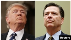 Le président américain Donald Trump (à gauche)et l'ancien directeur du FBI James Comey.