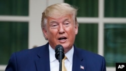 President Donald Trump speaks during an event about the census in the Rose Garden at the White House in Washington, Thursday, July 11, 2019.