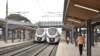 Trains express régionaux de Dakar dans une gare le 22 décembre 2021. 