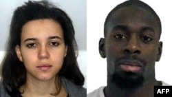 Hayat Boumeddiene (à g.) et son compagnon, Amedy Coulibaly (AFP)
