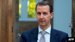 Le président Bachar al-Assad à Damas, le 12 avril 2017.