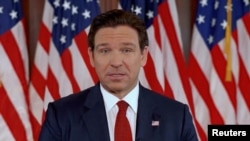Gavana wa Florida Ron DeSantis alipotangaza kwamba anajiondoa kwenye kinyang'anyiro cha urais.