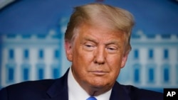 Le président Donald Trump s'exprime lors d'une conférence de presse à la Maison Blanche, le 23 septembre 2020, à Washington. (AP Photo/Evan Vucci)
