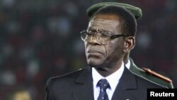 Teodoro Obiang Nguema Mbasogo, le 21 janvier 2012 à Bata.