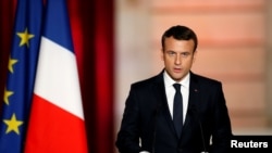Emmanuel Macron lors de son investiture, Paris, 14 mai 2017.