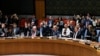 Members of the U.N. Security Council vote for cease-fire to Syrian bombing in eastern Ghouta, at U.N. headquarters in New York, Feb. 24, 2018. 