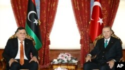 Le président turc Tayyip Erdogan et Fayez al Sarraj, le chef du gouvernement d'union nationale (GNA),basé à Tripoli.(Archives)