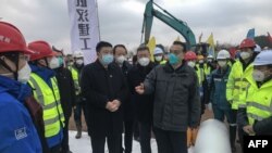 中國總理李克強在視察武漢新建醫院工地時講話。（2020年1月27日）