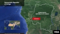 Carte de la République démocratique du Congo.
