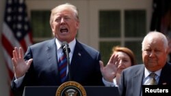 Le président Donald Trump à la Maison Blanche, à Washington, 12 avril 2018. 