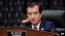 美國眾議院外交事務委員會主席、共和黨籍聯邦眾議員艾德羅伊斯資料照。