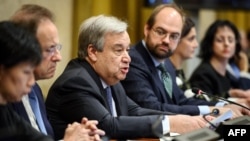 聯合國秘書長古特雷斯（Antonio Guterres）於2019年2月25日在日內瓦舉行的聯合國裁軍談判會議上發表演講。