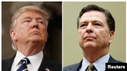 美國總統川普總統（左），前聯邦調查局局長科米（右）