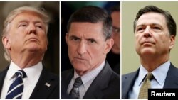 Donald Trump, Michael Flynn, et James Comey.