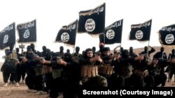 Des combattants du groupe djihadiste Etat Islamique 