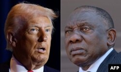 Rais wa Marekani Donald Trump (kushoto) na Rais wa Afrika Kusini Cyril Ramaphosa.