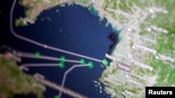 湯森路透Eikon船運追踪屏幕顯示貨船返回朝鮮南浦港。 （2017年4月11日）