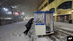 風雪中的新澤西州大西洋城