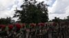 Manifestation contre l'embargo de l'ONU sur la livraison d'armes