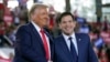 Donald Trump, Presidente eleito, e Marco Rubio, senador da Florida, em campanha, na Carolina do Norte