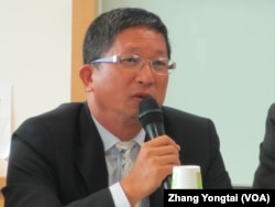 台灣新故鄉文化基金會董事長廖嘉展 (美國之音張永泰拍攝)