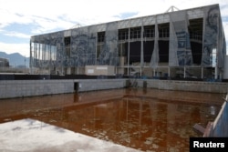 A view of the Olympic Aquatics Stadium, which was used for the Rio 2016 Olympic Games, is seen in Rio de Janeiro, Brazil, Feb. 5, 2017.