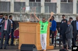 Le Premier ministre Abiy Ahmed lors de son rassemblement le 23 juin 2018.