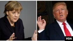 Angela Merkel et Donald Trump.
