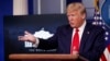 President Donald Trump speaks about the coronavirus in the James Brady Press Briefing Room of the White House, April 8, 2020.