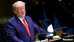 Rais wa Marekani Donald Trump ahutubia mkutano wa 75 wa Umoja wa Mataifa mjini New York (Sep 24, 2019)