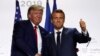 U.S President Donald Trump and French President Emmanuel Macron shake hands after their joint press conference at the G7 summit Monday, Aug. 26, 2019 in Biarritz, southwestern France.