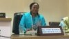 Fatou Bensouda, procureure générale de la CPI, à Niamey, le 25 avril 2017. (VOA/Abdoul-Razak Idrissa)