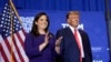 Elise Stefanik, representante por Nova Iorque, e Donald Trump, Presidente eleito, Concord, Carolina do Norte, 19 janeiro 2024.