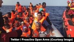 L'ONG espagnole Proactiva Open Arms a secouru en Méditerranée 59 migrants en provenance de Libye, le 30 juin 2018
